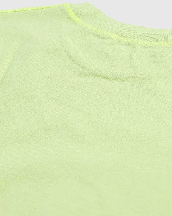 T-Shirts>Acne Studios Okologisk Bomuld Logo Langaermet T-Shirt Fluo Gron