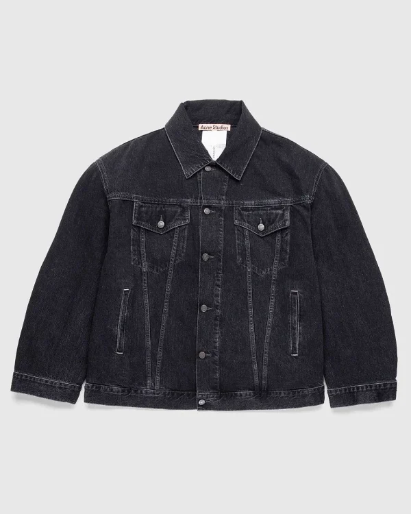 Overtøj>Acne Studios Oversized Denimjakke Sort