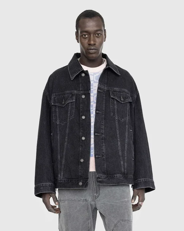 Overtøj>Acne Studios Oversized Denimjakke Sort