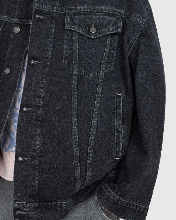 Overtøj>Acne Studios Oversized Denimjakke Sort