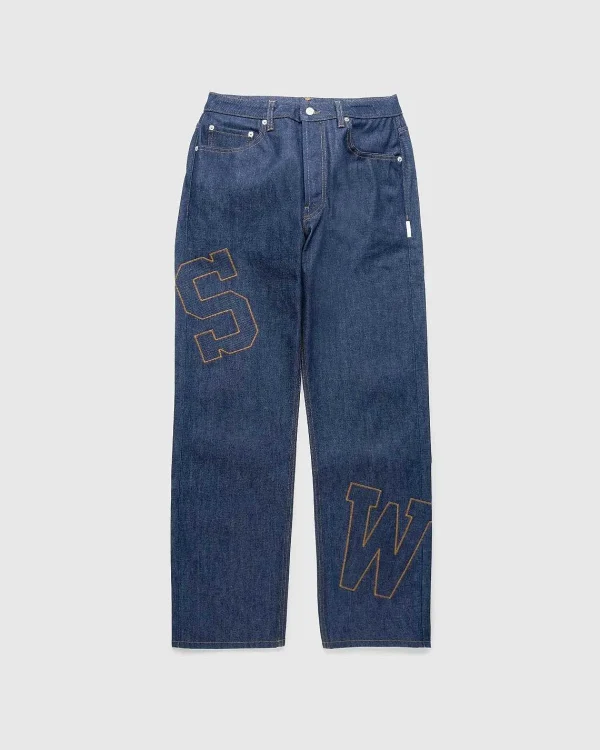 Bukser>Saintwoods Patch Raw Denim Indigo