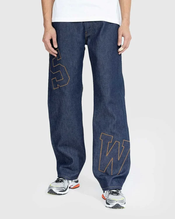 Bukser>Saintwoods Patch Raw Denim Indigo