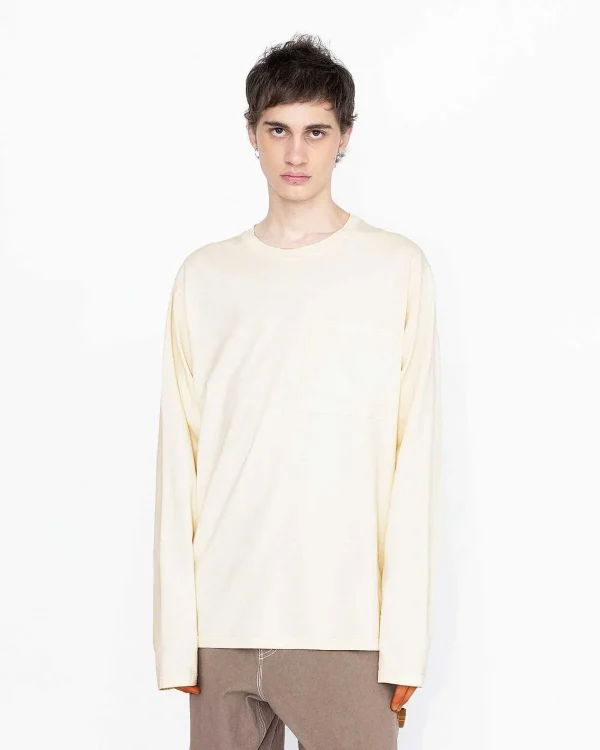 T-Shirts>Highsnobiety HS05 Pigmentfarvet Boxy Langaermet Jersey Natural