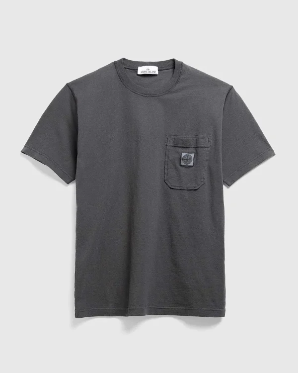 T-Shirts>Stone Island Pocket T-Shirt Charcoal