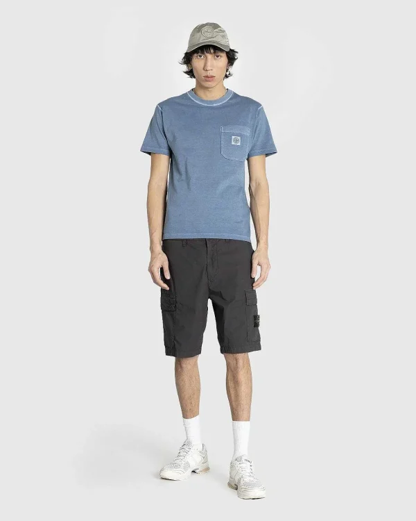 T-Shirts>Stone Island Pocket T-Shirt Morkebla