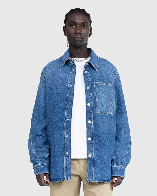 Skjorter>Trussardi Praeget Denimskjorte Bla