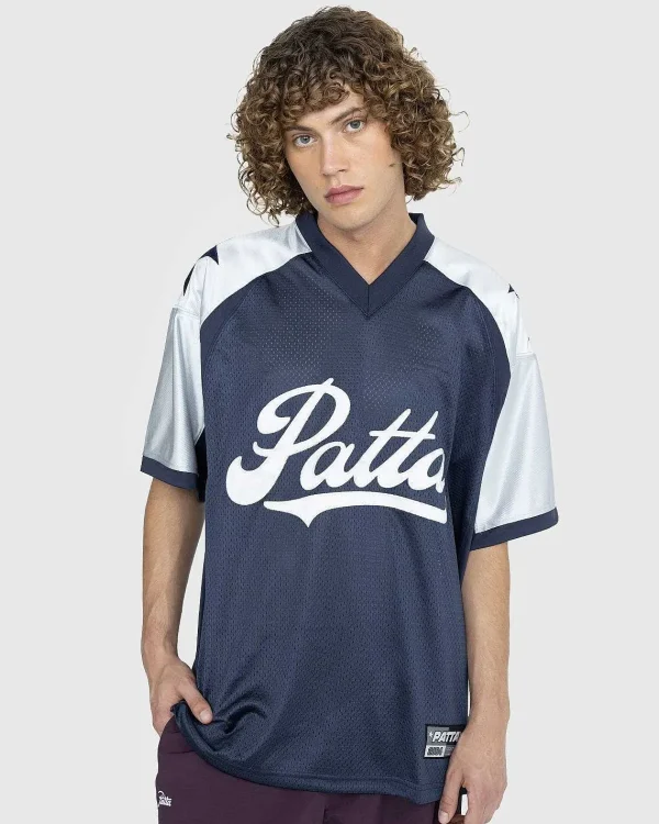 T-Shirts>Patta Respect Fodboldtroje Blue Nights/Perlebla