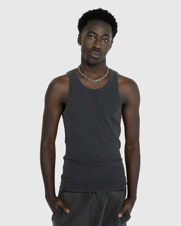 T-Shirts>Entire Studios Rib Tank Washed Black