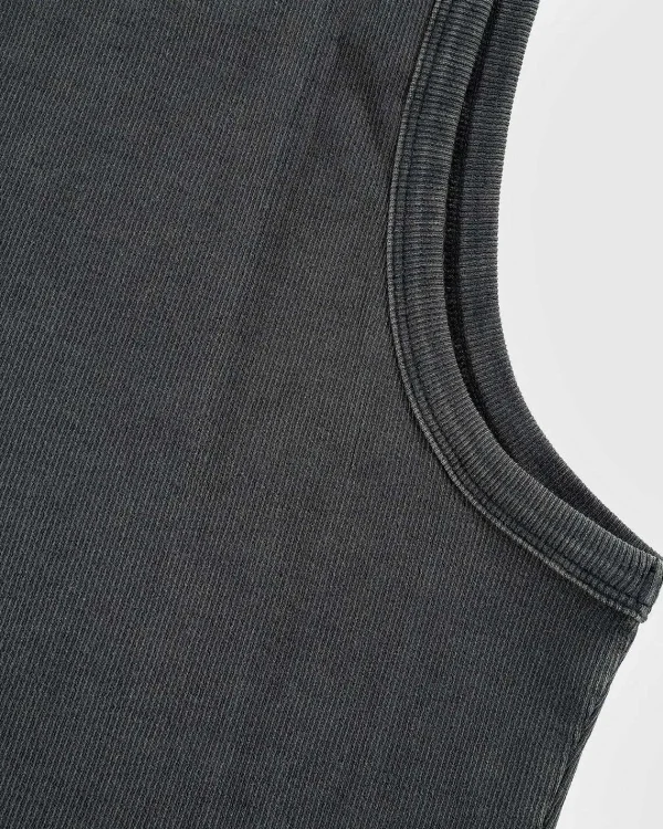 T-Shirts>Entire Studios Rib Tank Washed Black