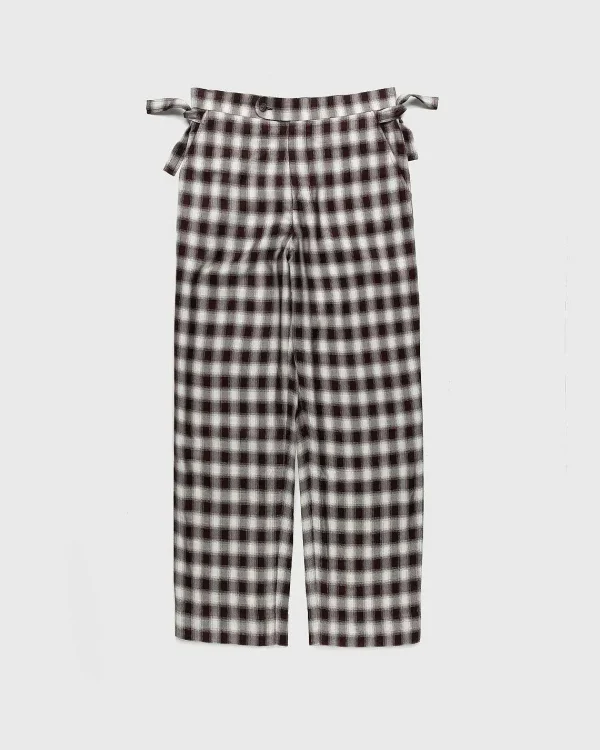 Bukser>Bode Shadow Plaid Side-Tie Bukser Brun