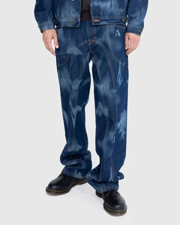 Bukser>Ahluwalia Signature Lav Talje Jeans Indigo