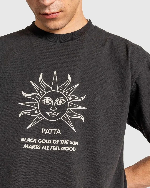 T-Shirts>Patta Sort Guld Sol T-Shirt Pirat Sort