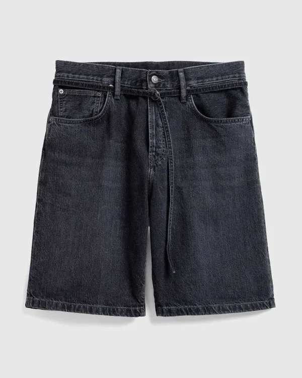 Shorts>Acne Studios Sorte Denimshorts Med Brede Ben