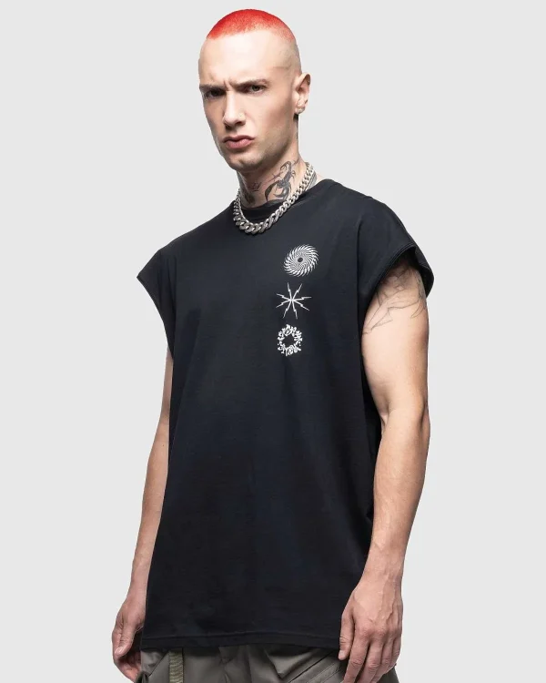 T-Shirts>ACRONYM S25-Pr-C Pima Bomuld Aermelos T-Shirt Sort