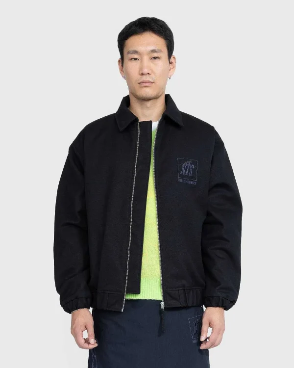 Overtøj>NTS Stonewashed Canvas Bomber Jacket Sort