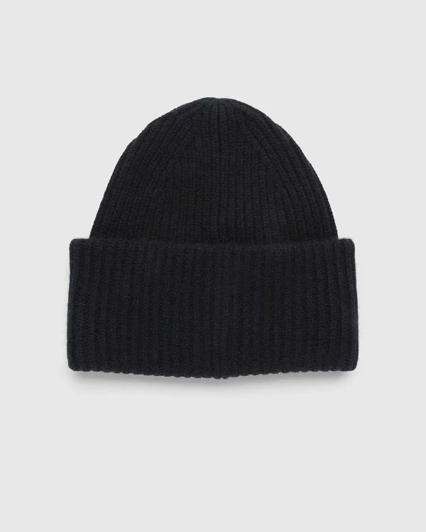 Vinter Tilbehør>Acne Studios Stor Face Logo Beanie Sort