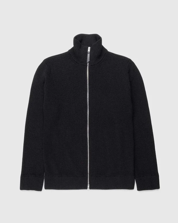 Strik>Maison Margiela Strik Cardigan Med Lynlas, Sort