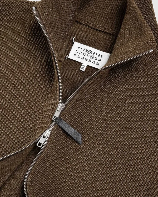 Strik>Maison Margiela Strik Zip-Up Cardigan Brun