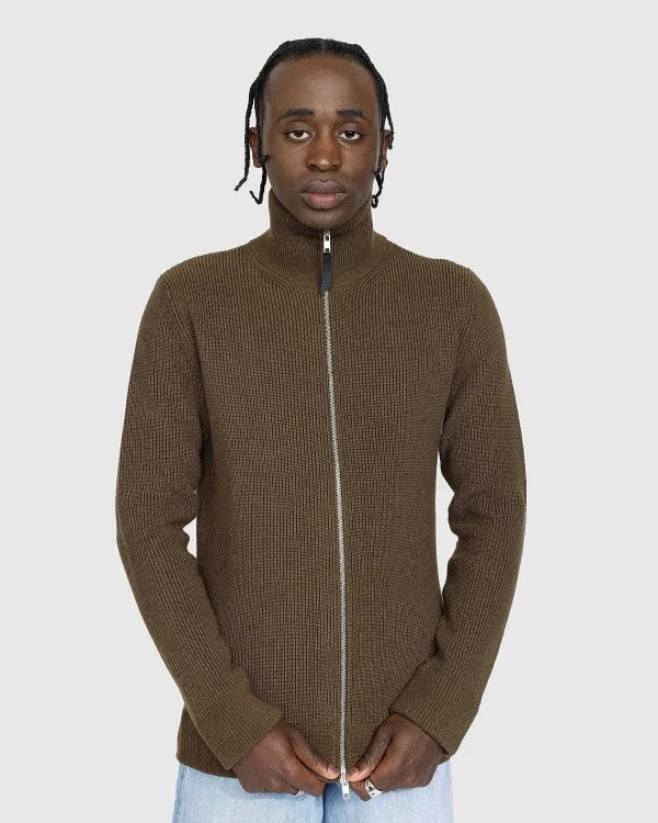 Strik>Maison Margiela Strik Zip-Up Cardigan Brun