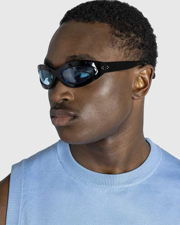 Solbriller>Port Tanger Summa Black Acetate/Rif Blue Lens