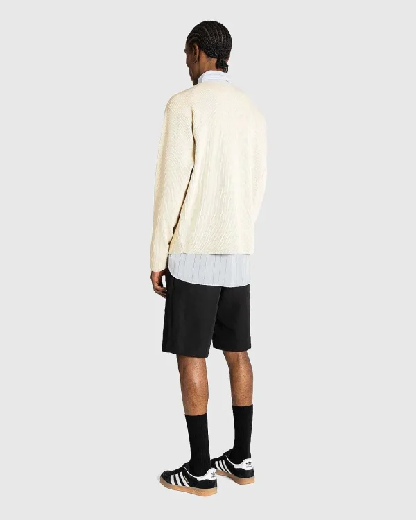 Strik>Auralee Super Hard Twist Rib Strik Boat Neck Pullover Ivory