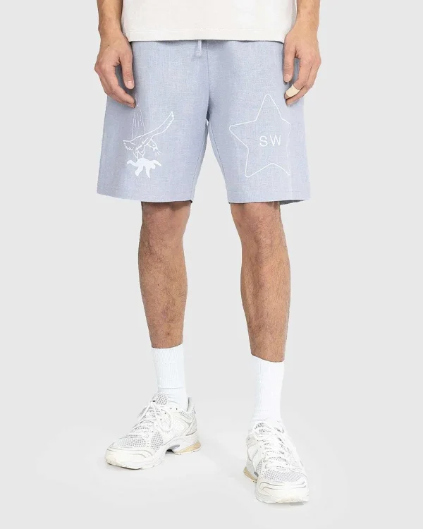 Undertøj>Saintwoods Sw Linen Gym Shorts Lysebla