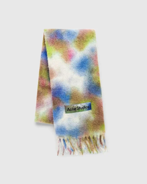 Vinter Tilbehør>Acne Studios Tie-Dye Alpaca Uldtorklaede Gron Multi