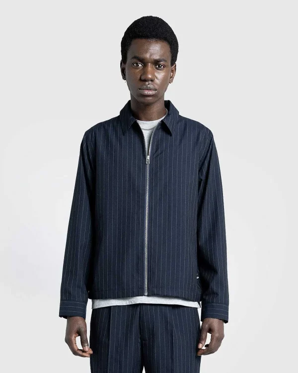 Overtøj>Highsnobiety HS05 Tropical Suiting Jakke Stripes Navy