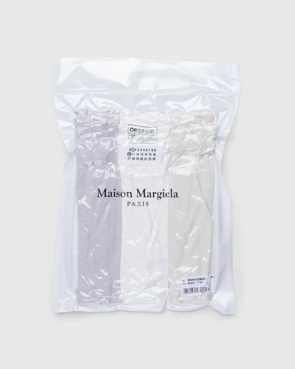 T-Shirts>Maison Margiela T-Shirts Three Pack Gra/Hvid/Cream