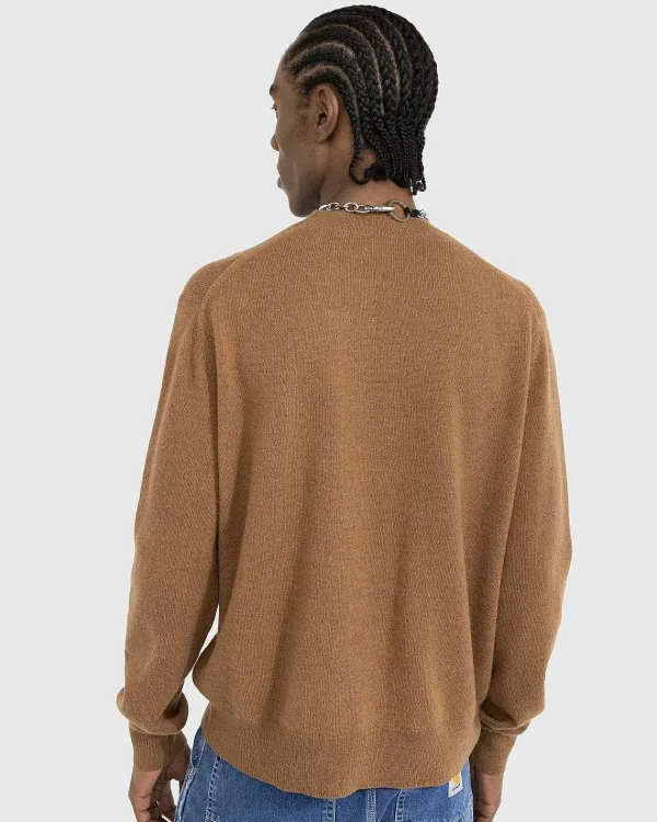 Strik>Acne Studios Uld Crewneck Sweater Toffee Brown