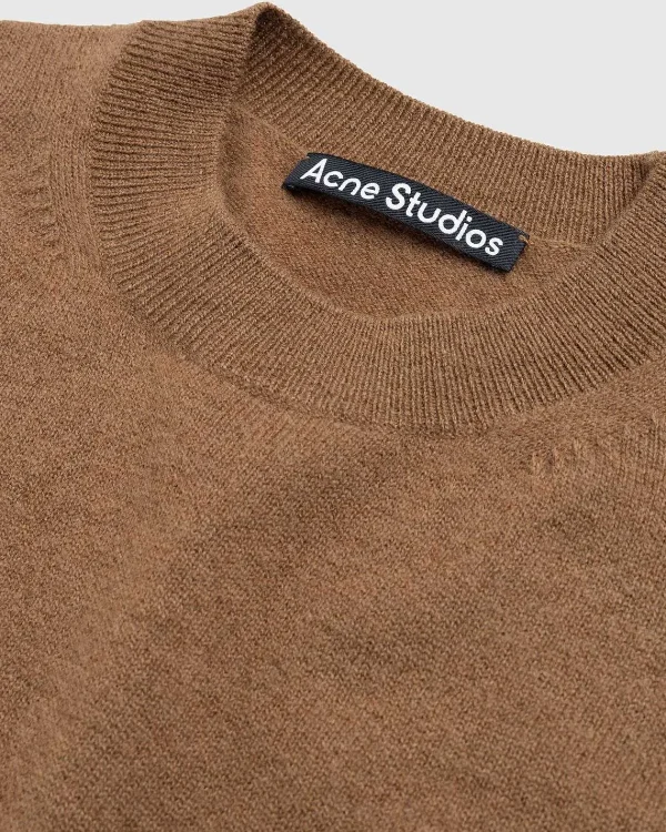 Strik>Acne Studios Uld Crewneck Sweater Toffee Brown