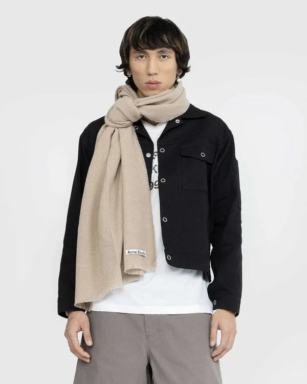 Vinter Tilbehør>Acne Studios Uld Frynse Torklaede Oversized Havregryn Melange