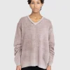 Strik>Acne Studios Uld V-Hals Sweater Brun