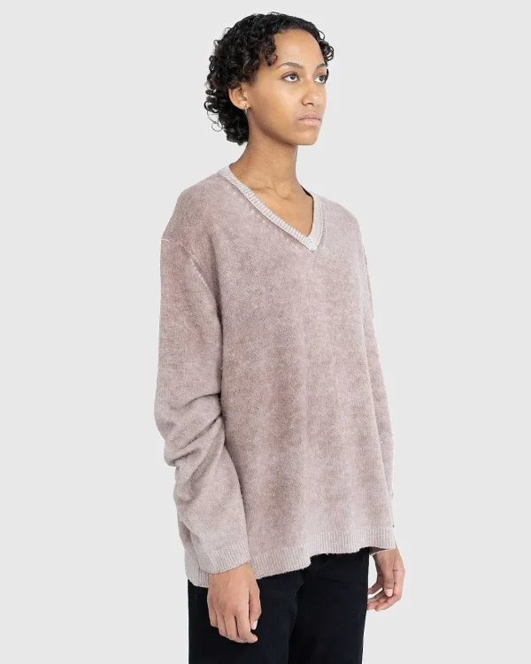 Strik>Acne Studios Uld V-Hals Sweater Brun