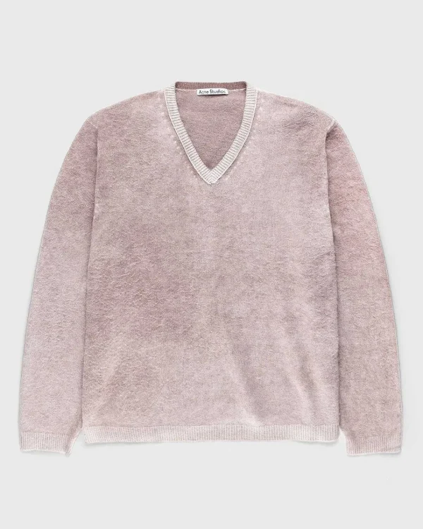 Strik>Acne Studios Uld V-Hals Sweater Brun