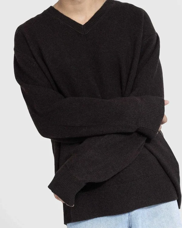 Strik>Acne Studios Uld V-Hals Sweater Brun