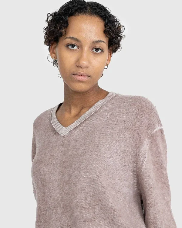 Strik>Acne Studios Uld V-Hals Sweater Brun