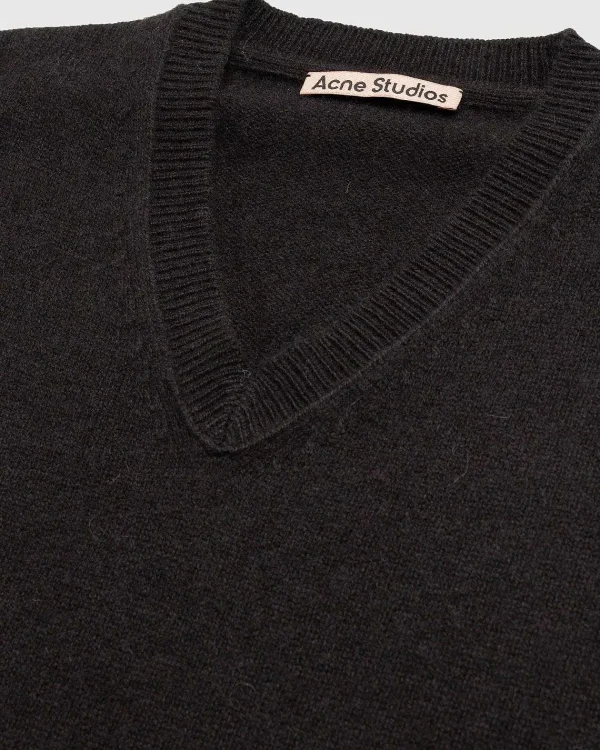 Strik>Acne Studios Uld V-Hals Sweater Brun