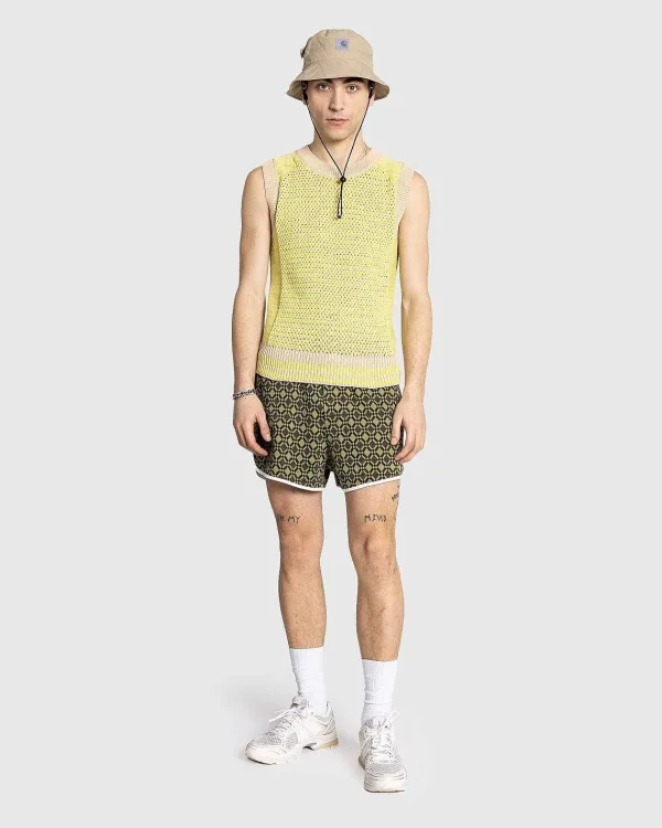 Strik>Wales Bonner Unity Sweater Vest Lime/Beige