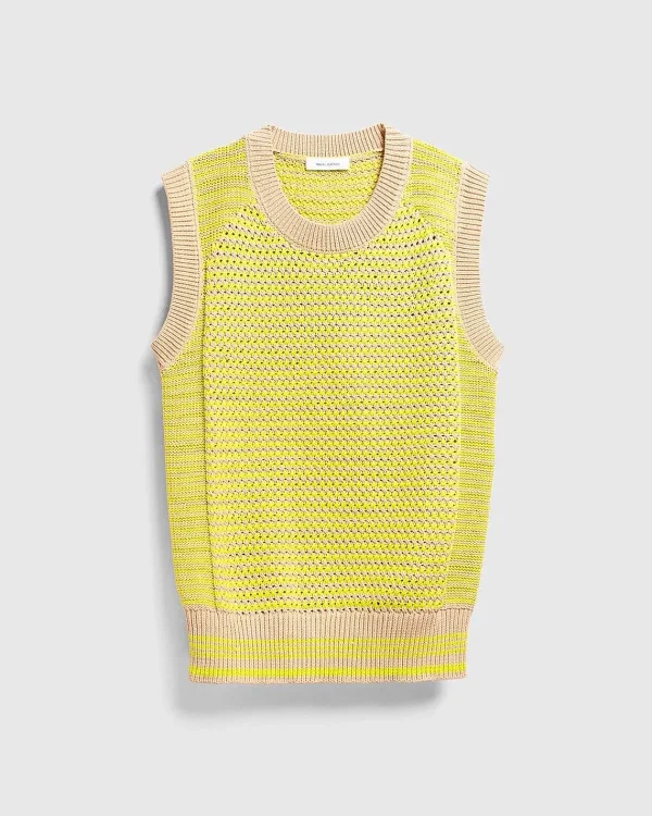 Strik>Wales Bonner Unity Sweater Vest Lime/Beige