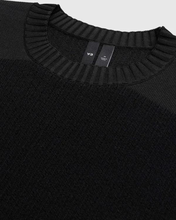 Strik>Y-3 Utility Sweater Med Rund Hals, Sort