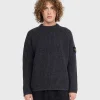 Strik>Stone Island Vaffelstrikket Sweater Melange Charcoal