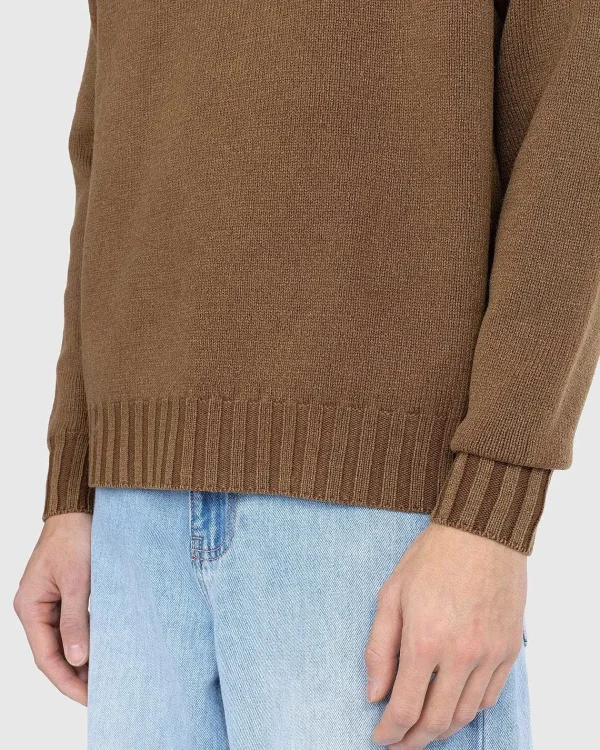 Strik>Auralee Vasket Fransk Merino Strik Crewneck Brun