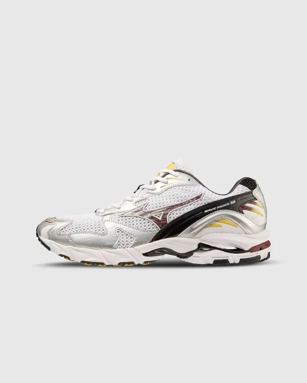 Sneakers>Mizuno Wave Rider 10 Hvid/Cabernet/Solv