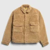 Overtøj>Human Made Wool Blended Boa Fleece Arbejdsjakke Beige