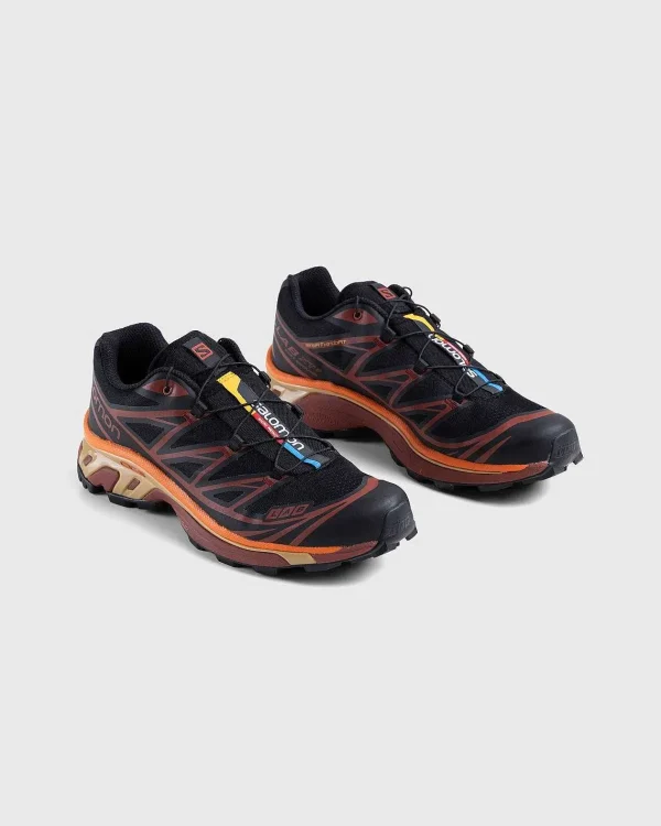 Sneakers>Salomon Xt-6 Sort/Chokoladeblomme/Vibrant Orange