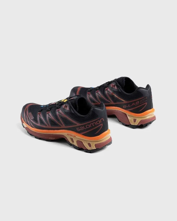 Sneakers>Salomon Xt-6 Sort/Chokoladeblomme/Vibrant Orange